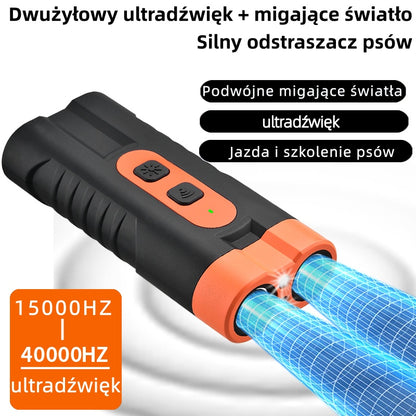 🐕‍🦺🔊【Gorąca wyprzedaż】Mini ultradźwiękowy odstraszacz psa: przenośny, silny – odstrasza koty, węże, zapobiega haukaniu
