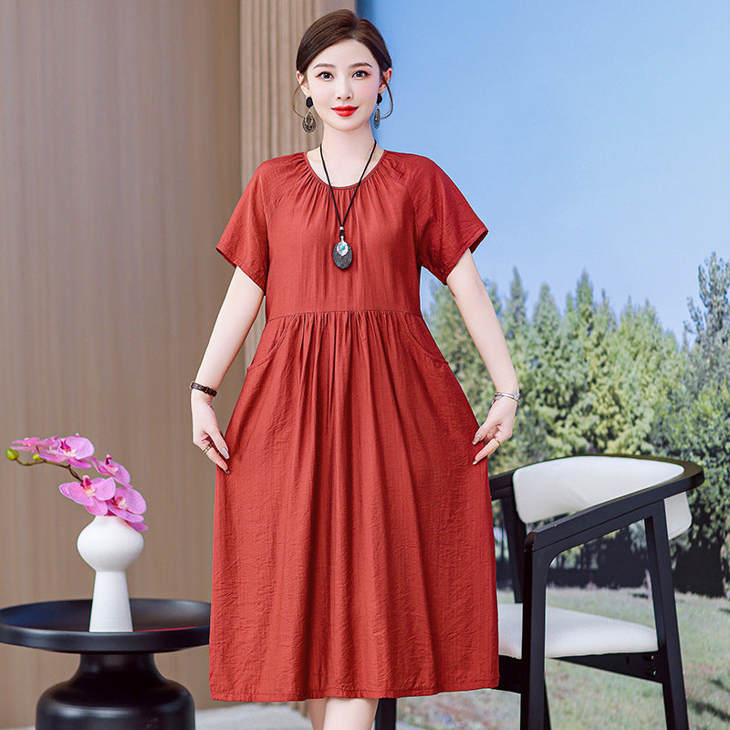 👗【Alta calidad】【XL-5XL】Vestido midi mujer elegante y ligero con corte favorecedor ideal verano