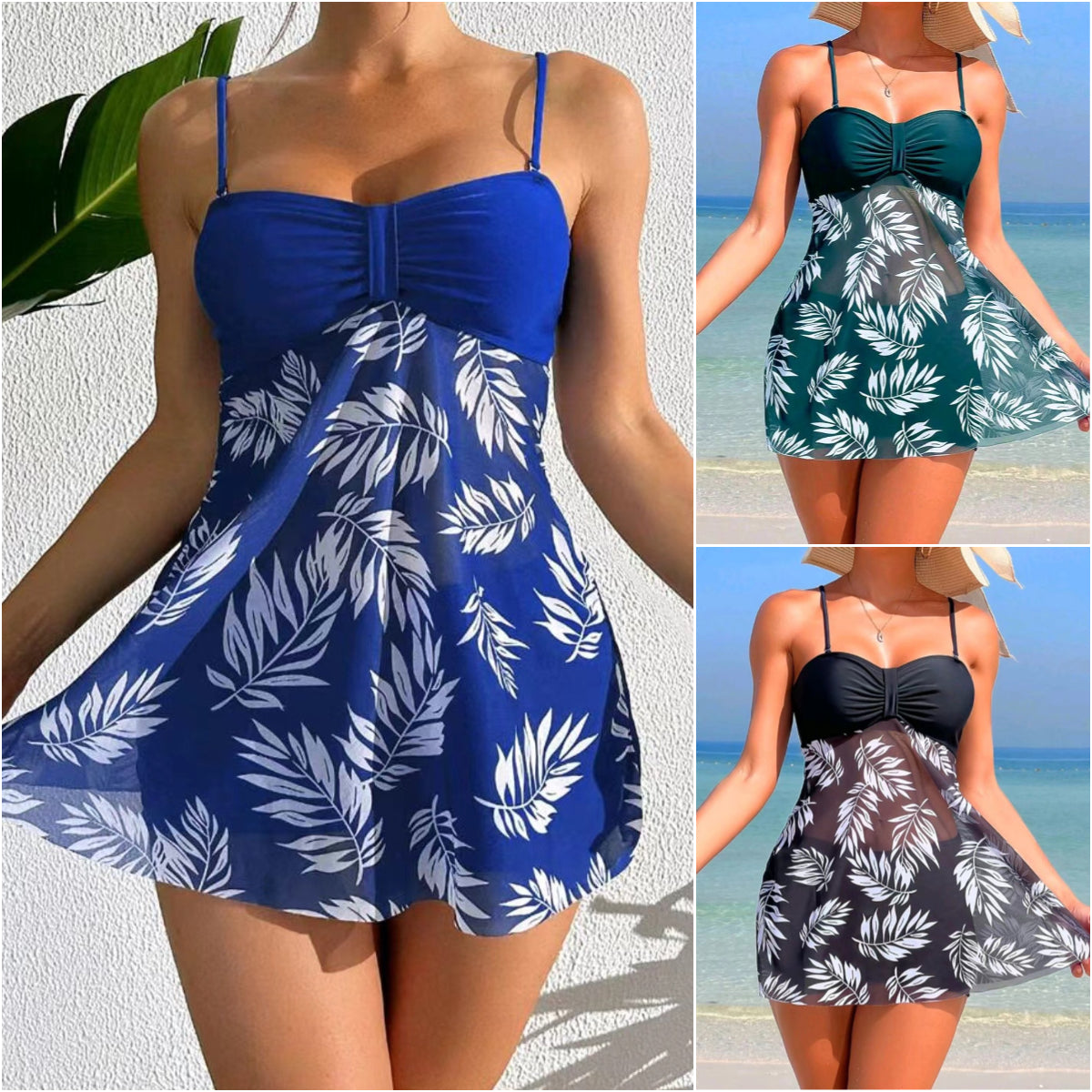 👙【Dobra jakość i niska cena】Set de costume de baie cu imprimeu de plasă nou 2025-4008956