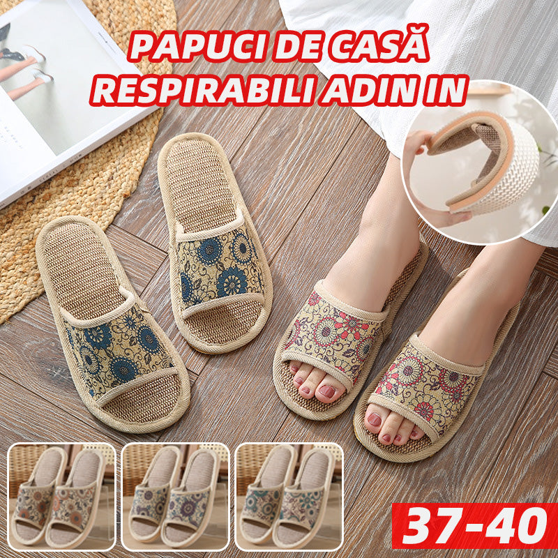 【Cumpără 1, primești 2 gratuit】【3 perechi în total】2025 papuci noi din bumbac și in pentru femei, papuci pentru toate anotimpurile