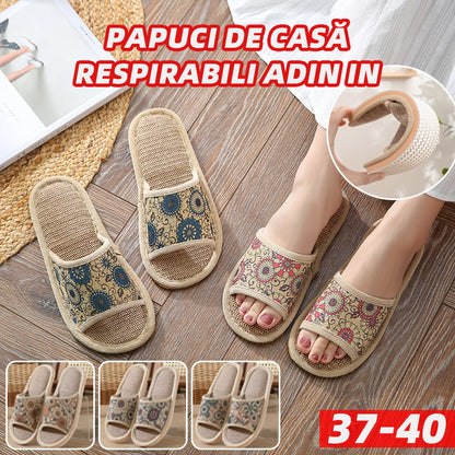 【Cumpără 1, primești 2 gratuit】【3 perechi în total】2025 papuci noi din bumbac și in pentru femei, papuci pentru toate anotimpurile