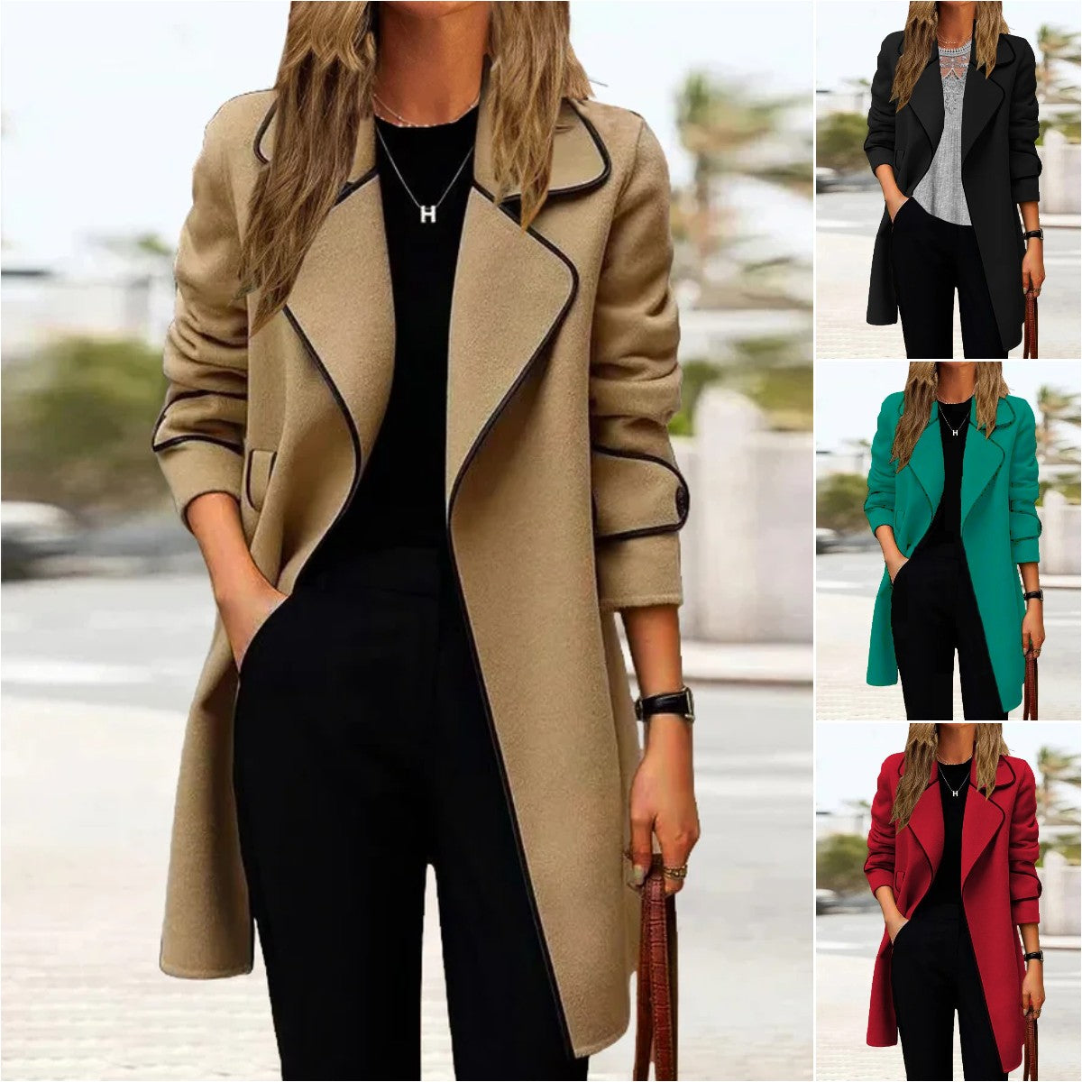 💖🔥【50% popust】[M-4XL] Jesen i zima 2025. nova dvostrana ženska jakna srednje dužine od kašmira