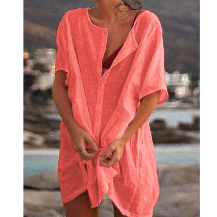 【S-5XL】Nuevas camisas casuales de color largo para damas