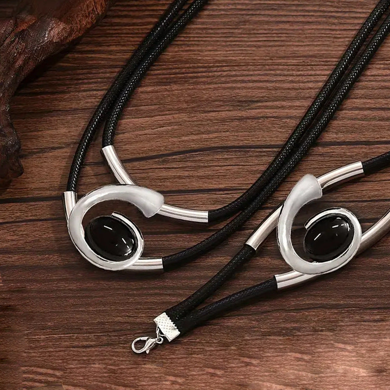 ✨🔥【Kupite enega, enega dobite brezplačno】Komplet ogrlice in zapestnice v boemskem slogu z dragimi kamni