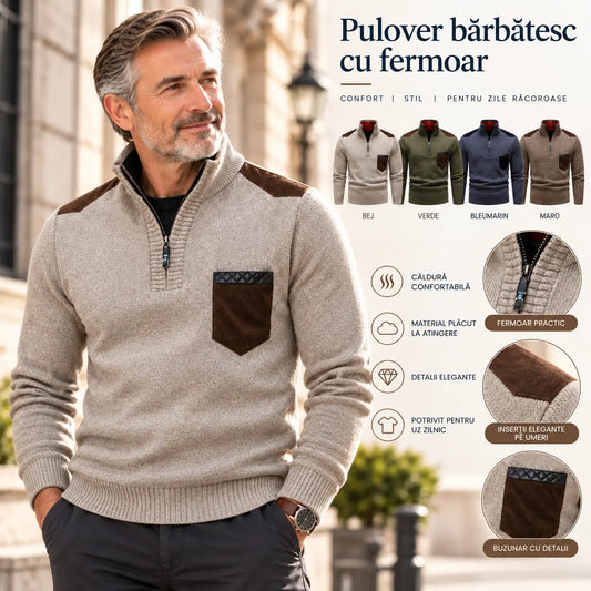 ❤️‍🔥 Pulover bărbătesc cu fermoar, stil casual, pentru toamnă și iarnă (M–3XL)
