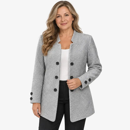 ✨【S-5XL -3 culori】Sacou elegant de toamnă/iarnă cu două rânduri de nasturi (model cu 3 nasturi)