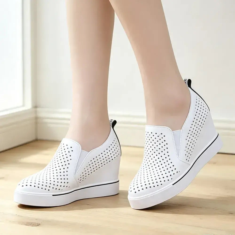 Pantofi casual la modă cu talpă groasă și efect de creștere în înălțime