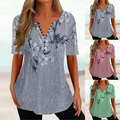 💕【Oferta ograniczona czasowo】💕【S-5XL】Nowości Letnie bawełniane koszulki damskie z krótkim rękawem i dekoltem w serek - przyjazne dla skóry i miękkie
