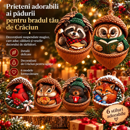 🎉【Cumperi 6, primești 6 gratuit】12 produse pentru doar 129 lei🤩 🎁 Decorațiuni de Crăciun din acril, 2D, cu un design ce îmbină conurile de brad cu elemente inspirate din lumea animalelor.