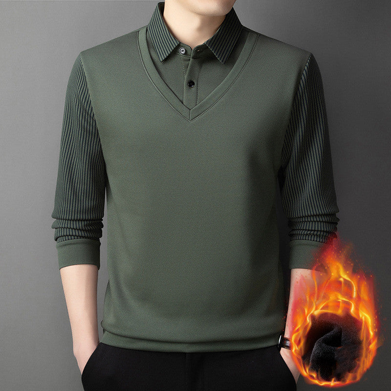 👔[M-4XL] Camisa cálida y engrosada con forro polar para hombre