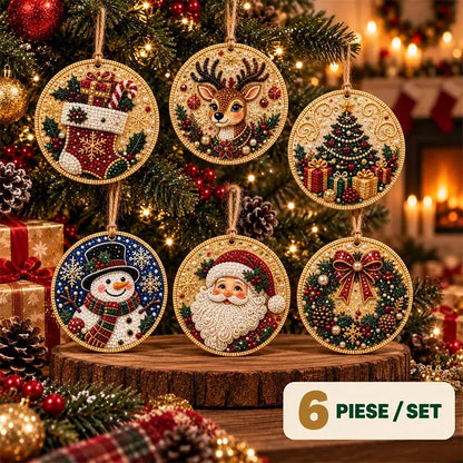 🎄 Set 6 Decorațiuni DIY de Crăciun cu Diamante – Proiect Creativ pentru Familie, Perfecte pentru Brad, Fereastră sau Cadouri!