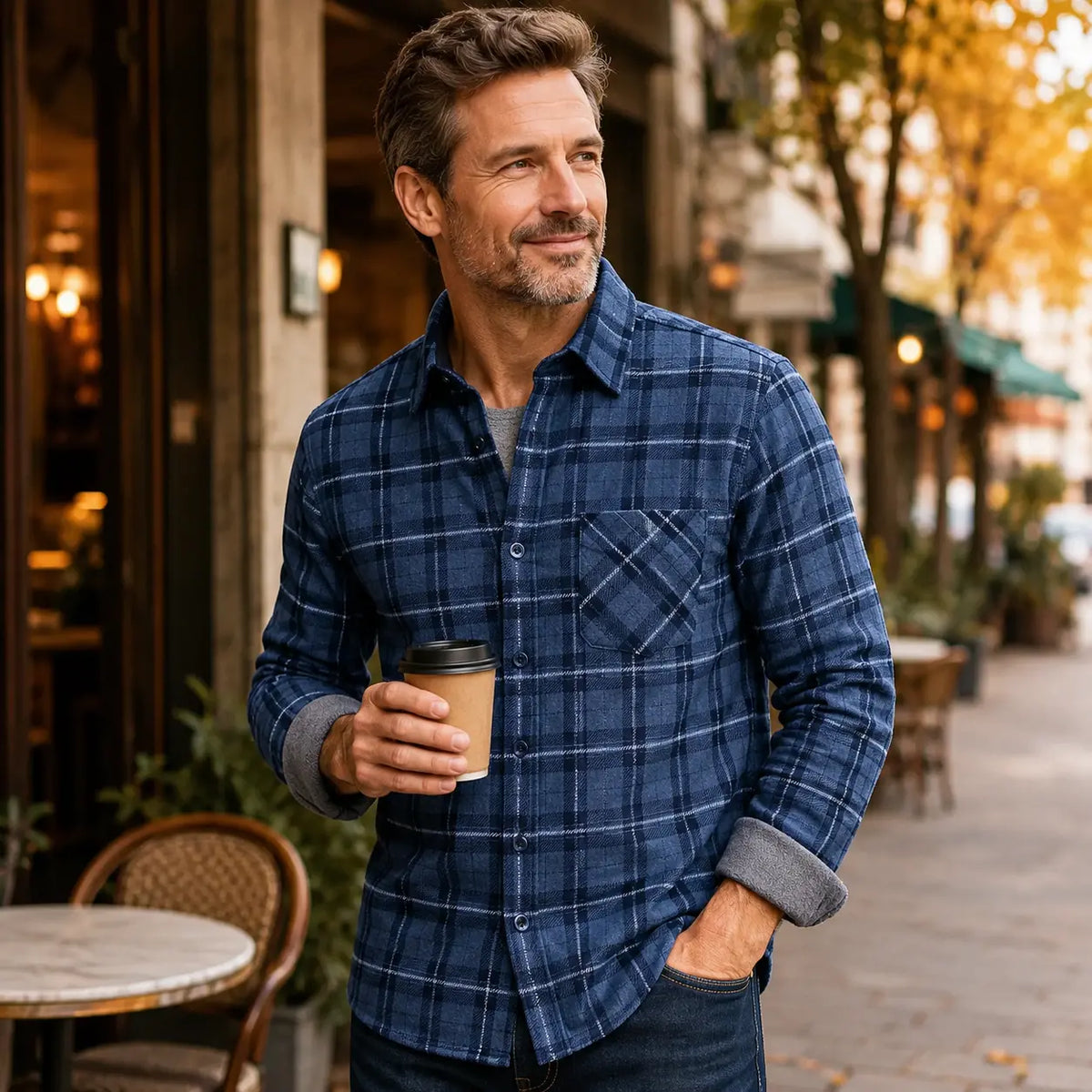 🔥【Reducere 50%】Doar 179 lei bucata 👔【L–5XL】Cămașă office călduroasă, cu mânecă lungă