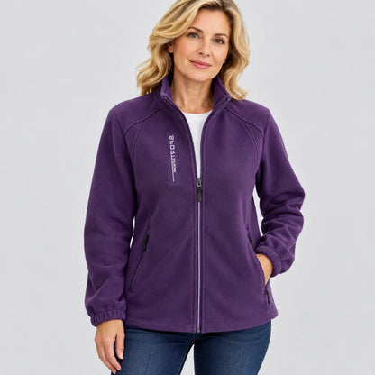 【XL-5XL】Jachetă din fleece pentru mame – pentru primăvară și toamnă, guler ridicat, croială deschisă în față, cambrată, produs nou
