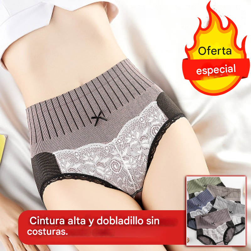 🔥🔥50% DE DESCUENTO🔥🔥【5 piezas】Ropa interior de cintura alta para control de abdomen