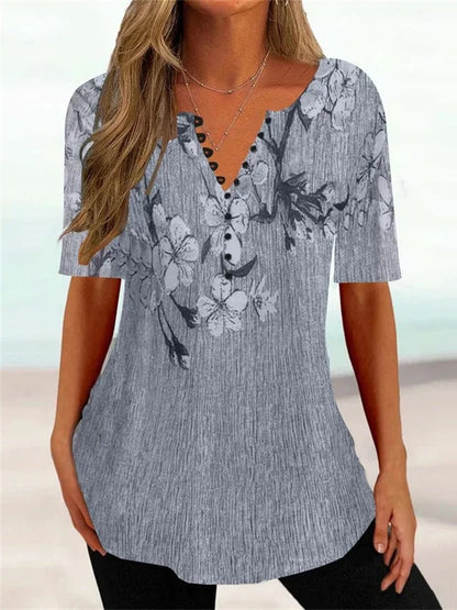 💕【Oferta ograniczona czasowo】💕【S-5XL】Nowości Letnie bawełniane koszulki damskie z krótkim rękawem i dekoltem w serek - przyjazne dla skóry i miękkie