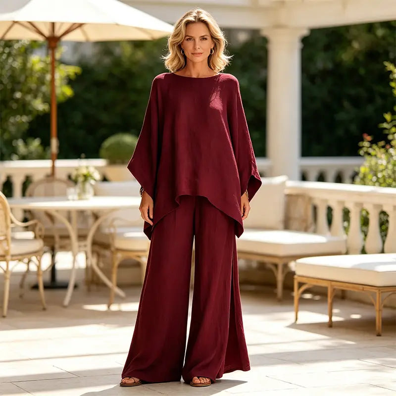 【S-3XL】🌸✨Ofertă limitată - Set cămașă și pantaloni simpli din in pentru femei