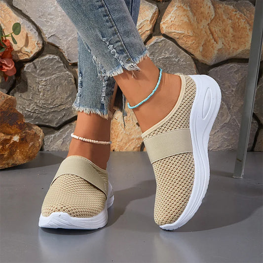 Pantofi Sport Dama Tip Saboți cu Pernă de Aer, Pantofi Sport fără Călcâi cu Plasă Respirabilă, Talpă Moale Antiderapantă, Atenuează Presiunea și Durerile de Picioare