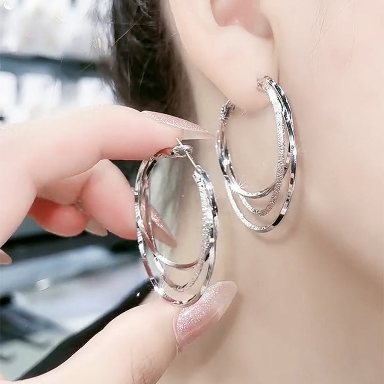 ✨✨【Compra 1 y llévate 1 gratis】Pendientes de aro grandes de plata de ley 925