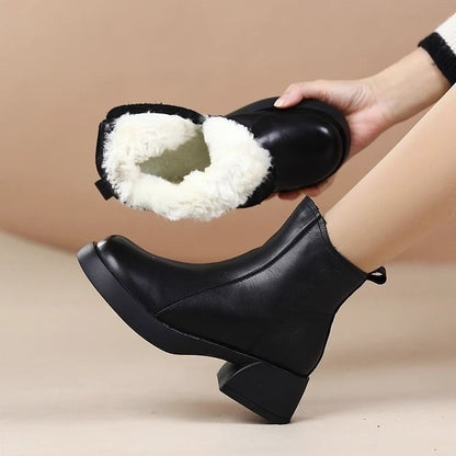 50% -Dámske členkové čižmy 2025, módne jesenné a zimné topánky z mäkkej PU kože na platforme