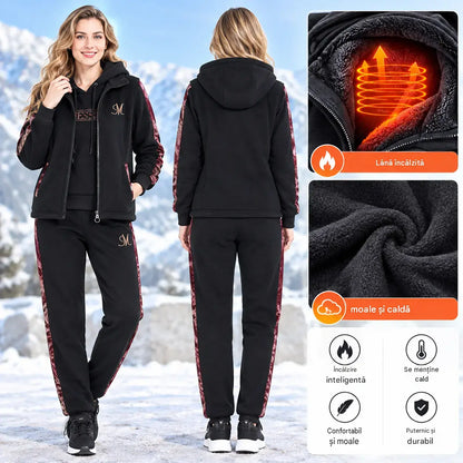 🔥【Pantaloni + Pulover + Jachetă】Nou set sport-casual pentru toamnă/iarnă 2026 – gros și căptușit.