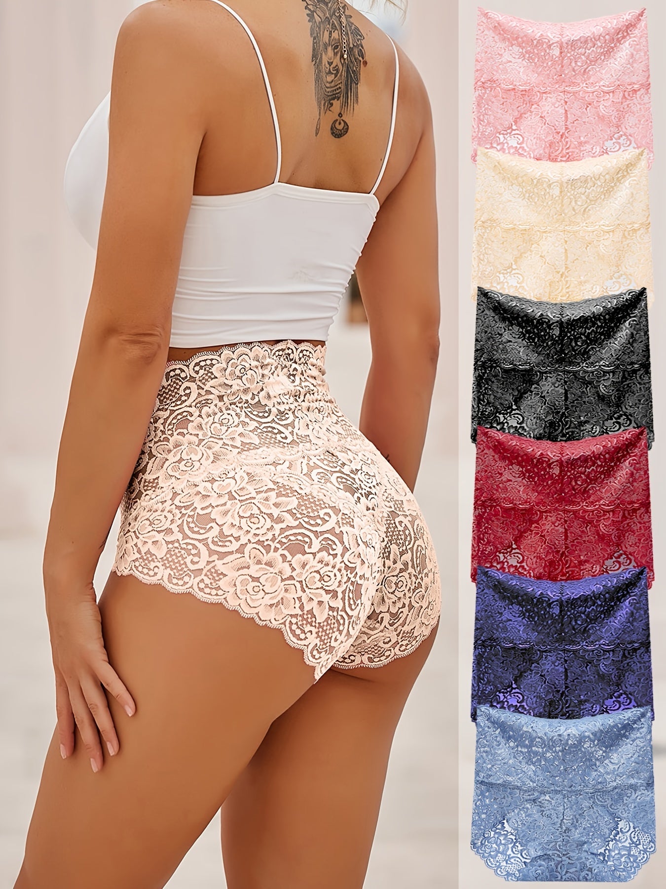 🔥🔥50% REDUCERE🔥🔥【6 bucăți】Chiloți sexy cu talie înaltă