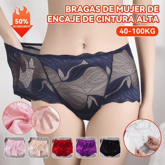 🔥💘【5 piezas】💋【40-105 kg】Ropa interior de mujer sexy y transparente hasta media cintura