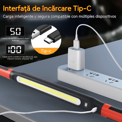 🔦💡 Lanternă de lucru reîncărcabilă 4 în 1: îți eliberează mâinile și poate fi folosită oriunde.