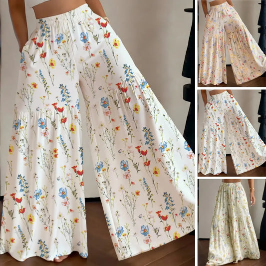 【S-2XL】Pantaloni largi pentru femei, cu imprimeu, croială lejeră, potriviți pentru toate tipurile de corp