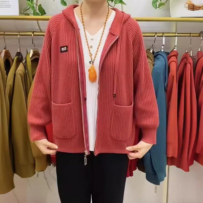 🏆【45-80 kg】💖New Vertical Stripe Hooded cu glugă Monogrammed Zip Top