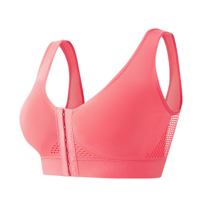 🧘‍♀️👙【Compra 2 y llévate 1 gratis】【S-6XL】Sujetador deportivo con cierre frontal sin aros, efecto push up y espalda deportiva