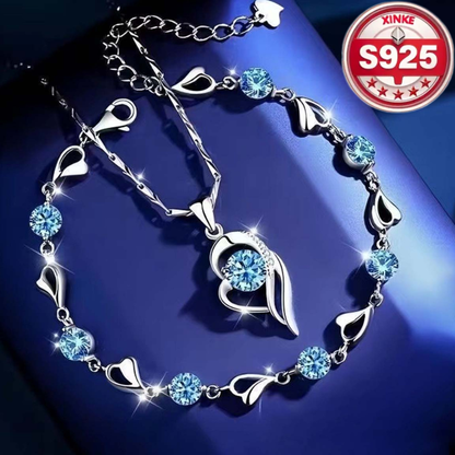 ✨✨Set pulsera de plata 925 + collar Corazón del Océano