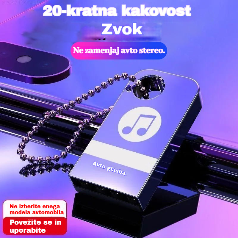 🚗🎵🎵【Glasbeni USB ključek】Vsebuje 8000 pesmi, 600 glasbenih videoposnetkov in 6D zvočne učinke.