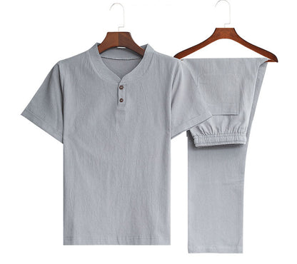 🔥🌈【M-5XL】【Topuri + Pantaloni】Costum casual bărbătesc din două piese, la modă✅Lejer✅Confortabil✅Respirabil
