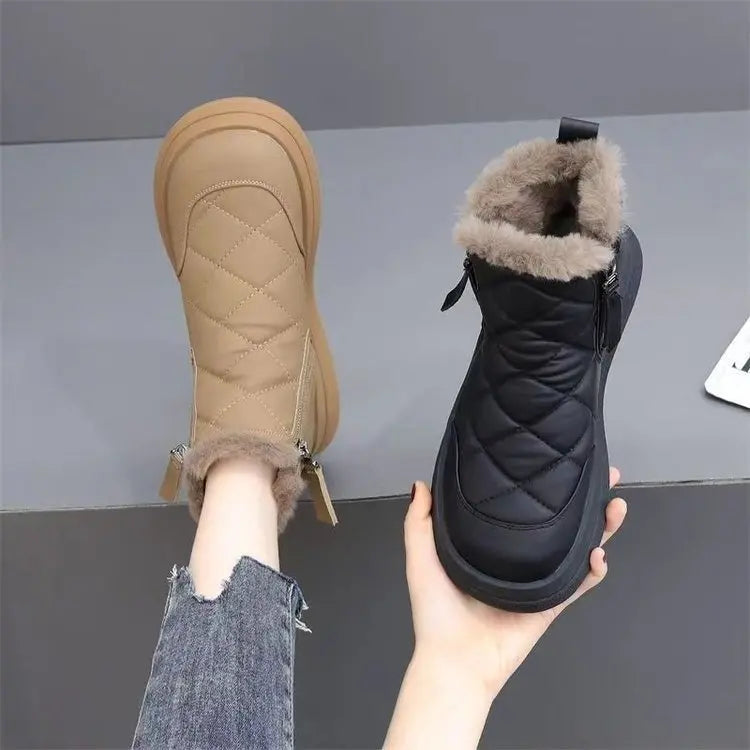 👢【35-41】Stil nou pentru toamnă și iarnă cizme scurte impermeabile, anti-alunecare, calde și la modă, cu talpă moale