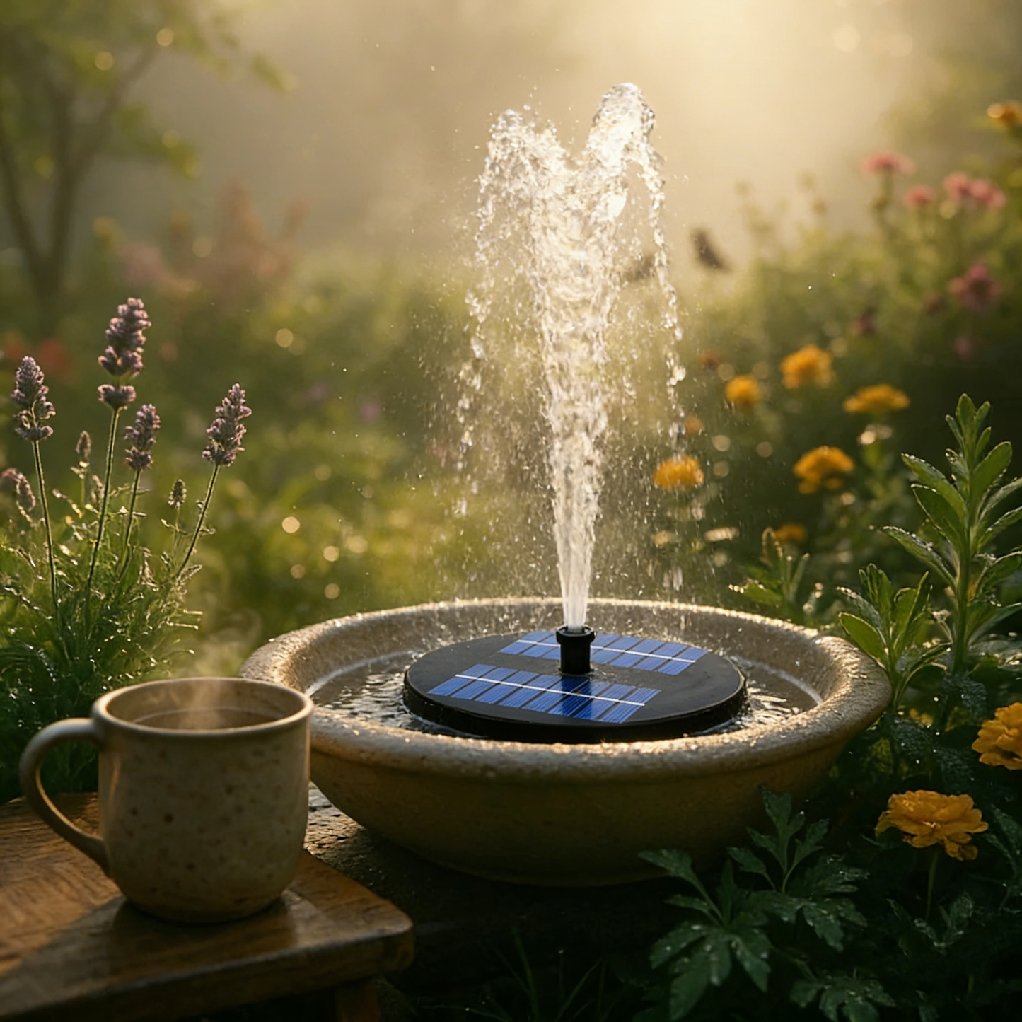 🔥Número 1 en ventas💥Pequeña fuente solar flotante portátil para paisajismo