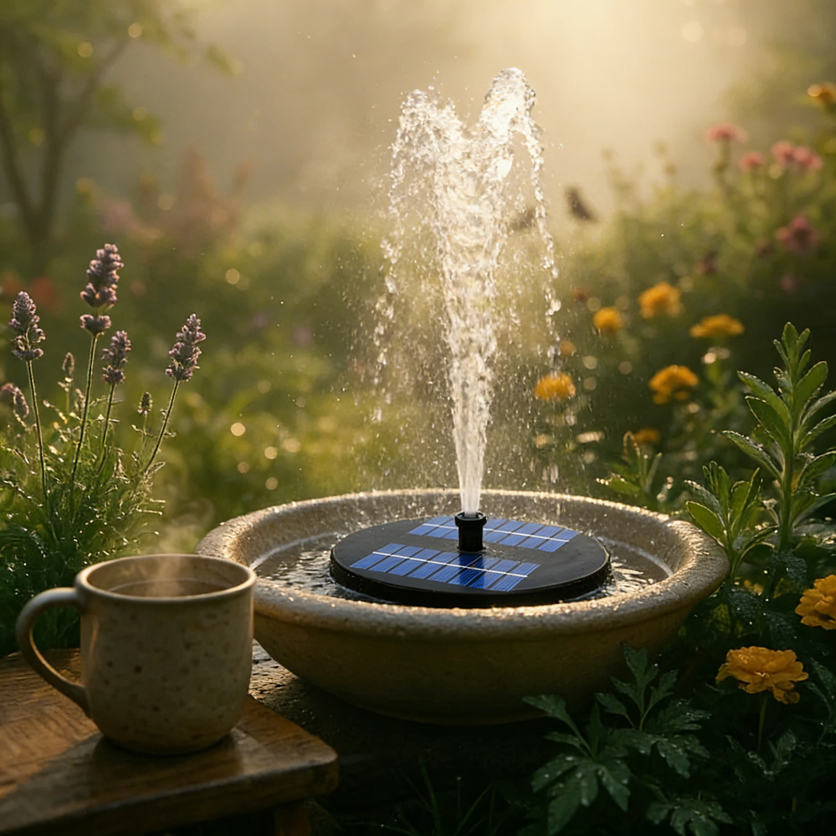 🔥Número 1 en ventas💥Pequeña fuente solar flotante portátil para paisajismo
