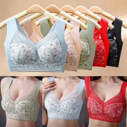 【🔥Cumpărați 1, primiți 2 gratuit】【Set de 3 bucăți】💕🎁Sutien de mărime mare din mătase de gheață fără cusături, respirabil și reglabil【Potrivit pentru 40kg-100kg】-4033096