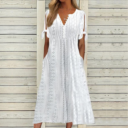 【🏆Cele mai bine vândute produse】👗 Rochie simplă și delicată, de culoare uni