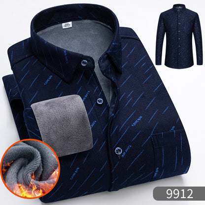 🔥【Reducere 50%】Doar 179 lei bucata 👔【L–5XL】Cămașă office călduroasă, cu mânecă lungă