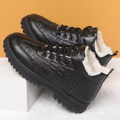 🏆🔥【39-44】Moški zimski bombažni čevlji, podloženi s flisom in odebeljeni, bombažna obutev za poslovno in prostočasno uporabo