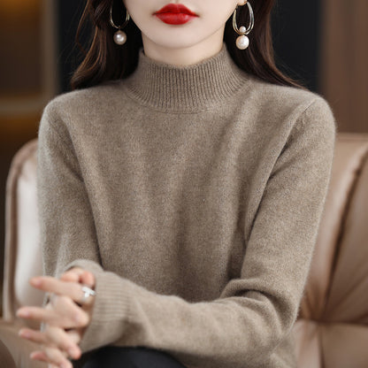 🔥Estilo otoño-invierno🔥Jersey de punto con medio cuello y manga larga, universal