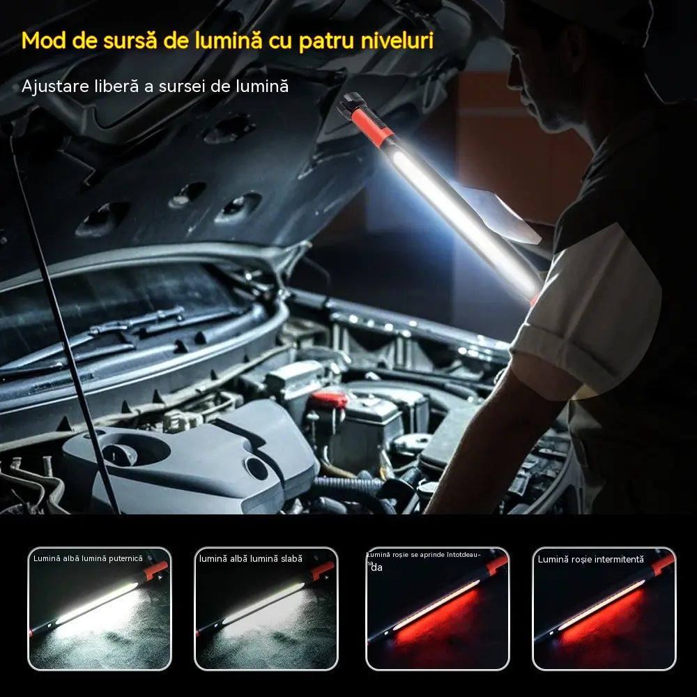 🔦💡 Lanternă de lucru reîncărcabilă 4 în 1: îți eliberează mâinile și poate fi folosită oriunde.