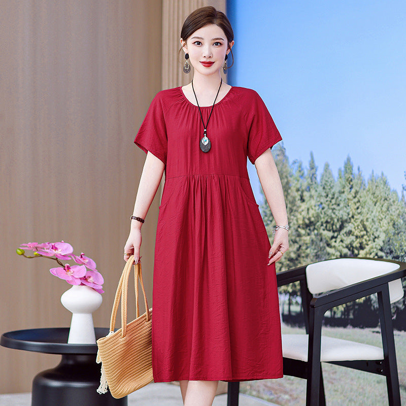 👗【Alta calidad】【XL-5XL】Vestido midi mujer elegante y ligero con corte favorecedor ideal verano