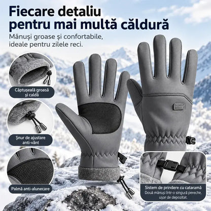 🧤 Mănuși Bărbați de Iarnă Impermeabile și Anti-Vânt · Căptușite cu Fleece · Ecran Tactil Complet · Palma Anti-Alunecare · Ideale pentru Ciclism, Schi și Drumeții!