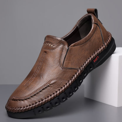 👞【39-44】2025 nowe męskie oryginalne skórzane buty casualowe miękka podeszwa antypoślizgowe oddychające skórzane buty-3981071