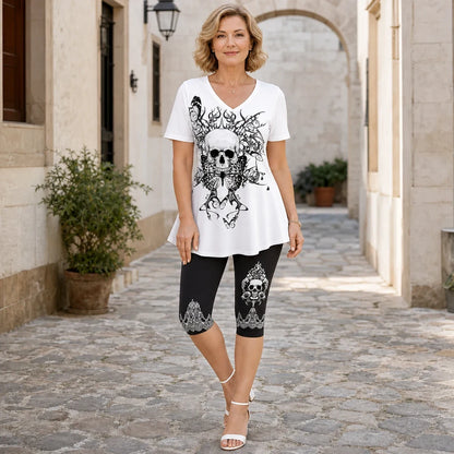 Set casual la modă cu imprimeu de fluturi în degrade