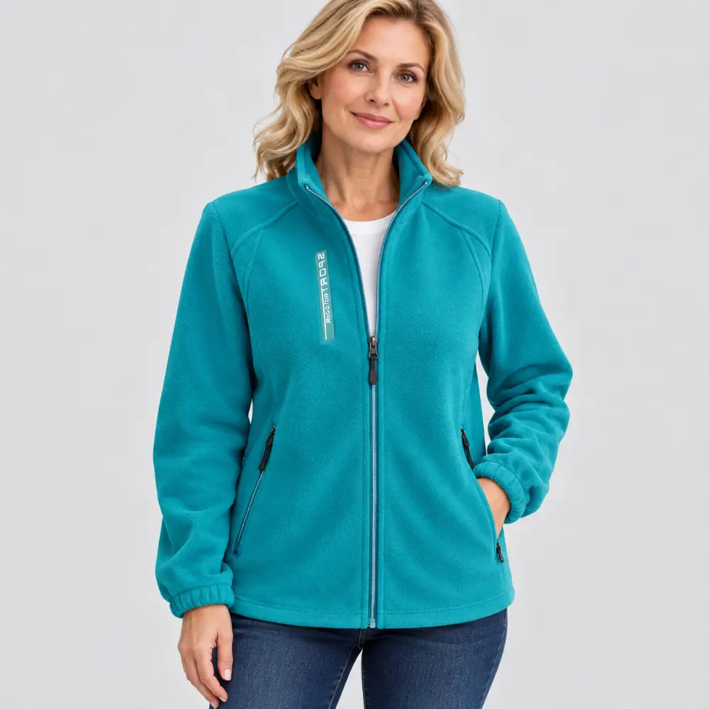 【XL-5XL】Jachetă din fleece pentru mame – pentru primăvară și toamnă, guler ridicat, croială deschisă în față, cambrată, produs nou