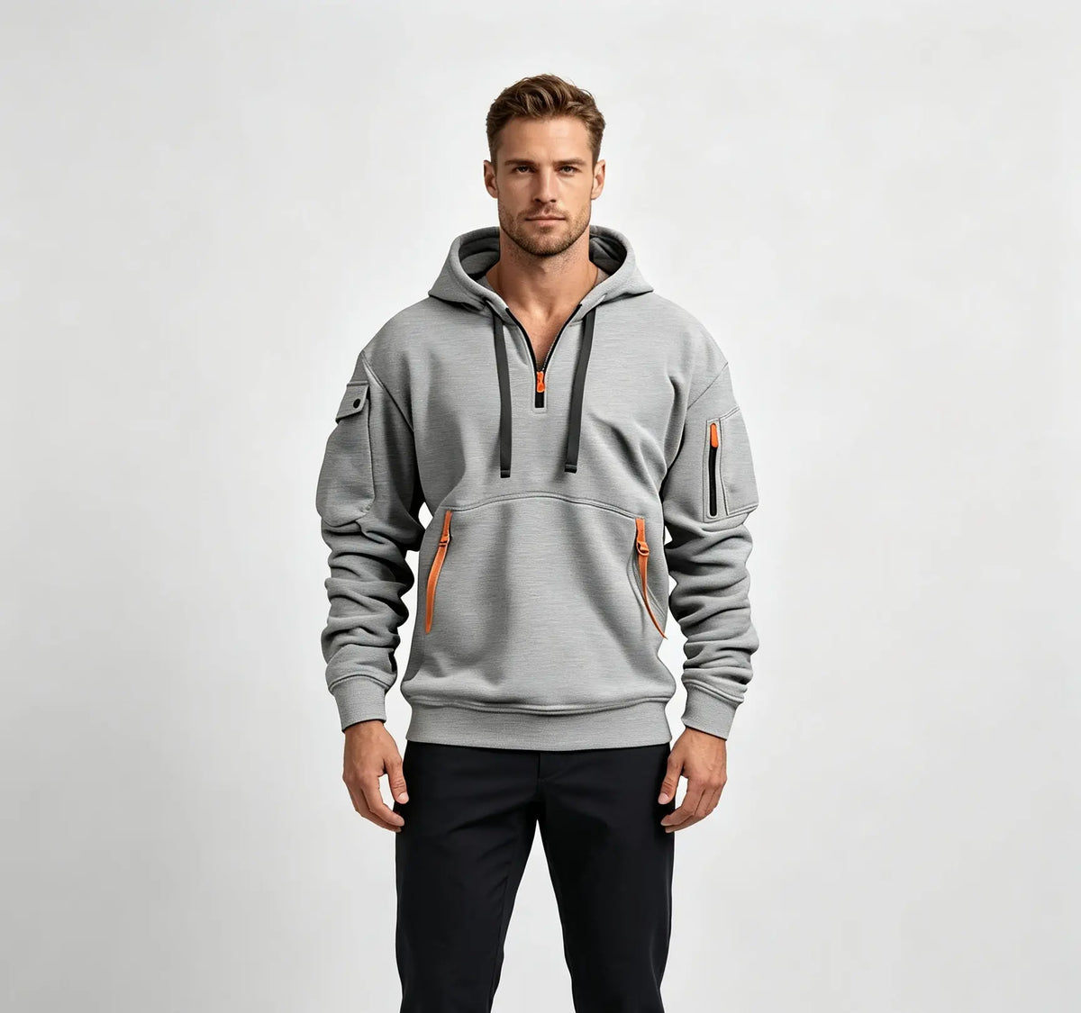 👕Noutate pentru toamnă/iarnă [Mărimi S-5XL] Hanorac bărbătesc cu fermoar și buzunare multiple – Livrare gratuită