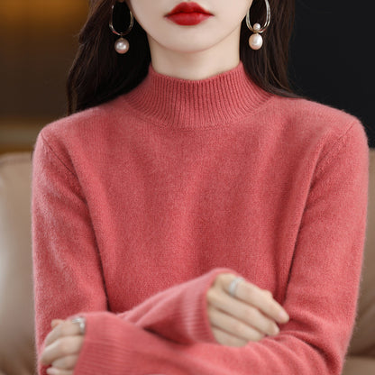 🔥Estilo otoño-invierno🔥Jersey de punto con medio cuello y manga larga, universal