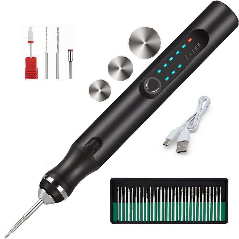 🔥Bestseller🔥 Trwałe i wydajne wielofunkcyjne narzędzie do grawerowania z akumulatorem litowo-jonowym, idealne do zdobienia paznokci i polerowania elektrycznego
